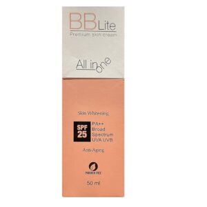 BBLite Premium Skin Whitening & Anti-Ageing Cream in an elegant tube with a sleek design, placed against a clean white background, showcasing its premium skincare appeal